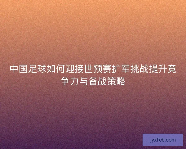 中国足球如何迎接世预赛扩军挑战提升竞争力与备战策略