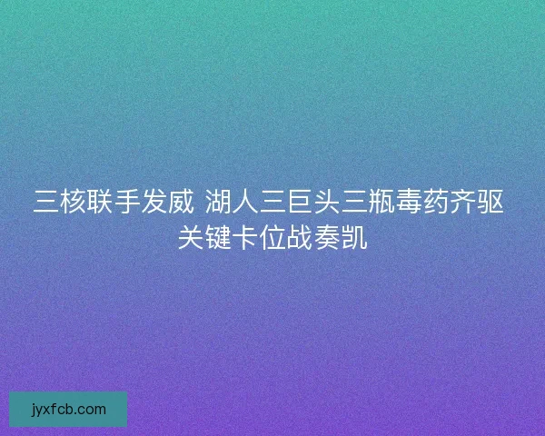 三核联手发威 湖人三巨头三瓶毒药齐驱 关键卡位战奏凯